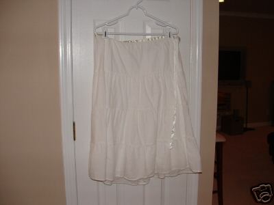 boho tiered white skirt